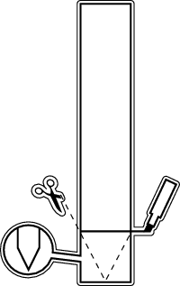 Use a paper towel or chromatography paper cut like this for your experiment.