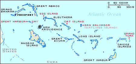 Map of Columbus's possible arrivals