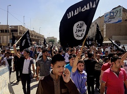 isis supporters march in mosul