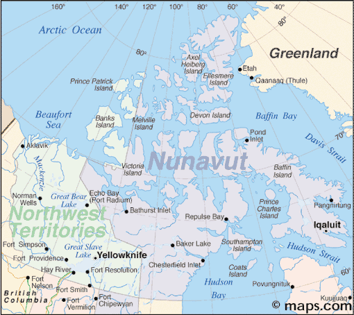 Map of Northwest Territories