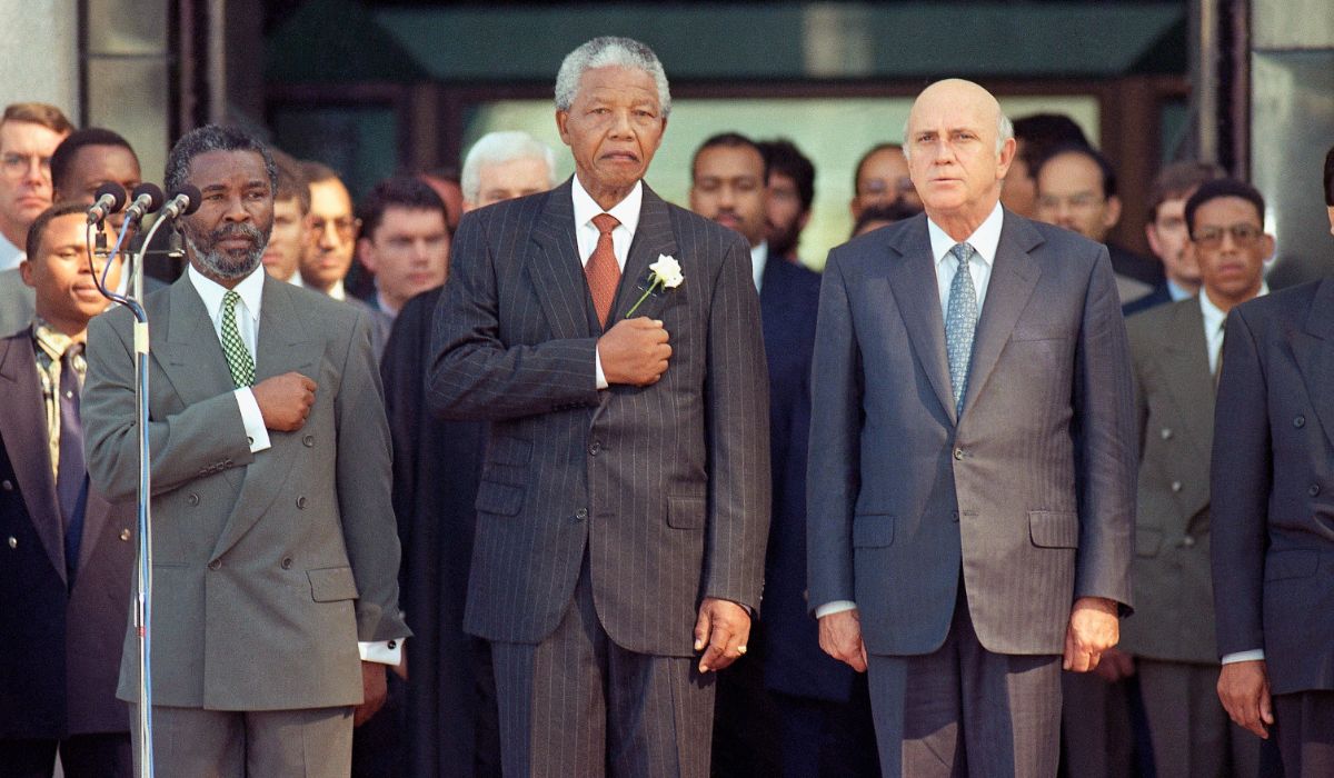 Nelson Mandela was sworn in as South Africa's first black president.