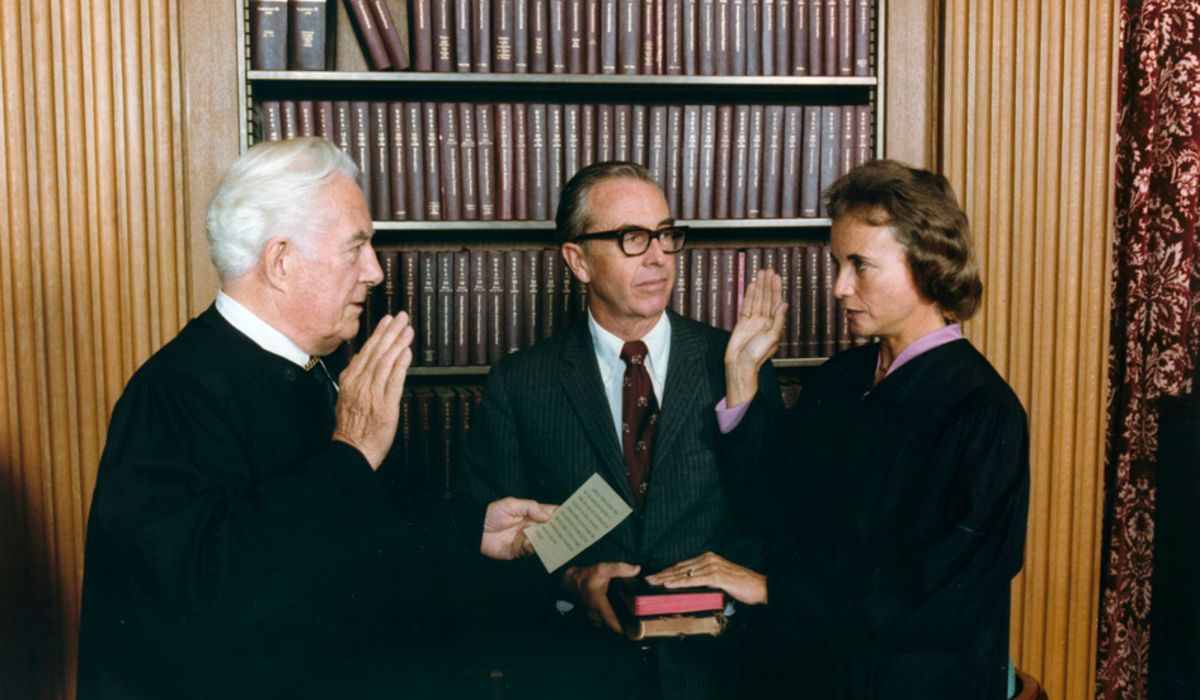 Sandra Day O'Connor was sworn in as the first female justice on the Supreme Court.
