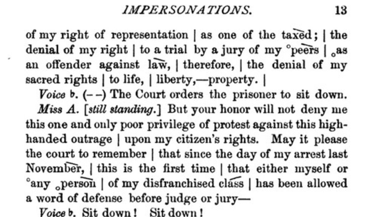 Susan B. Anthony was fined $100 for trying to vote in the presidential election (she was trying