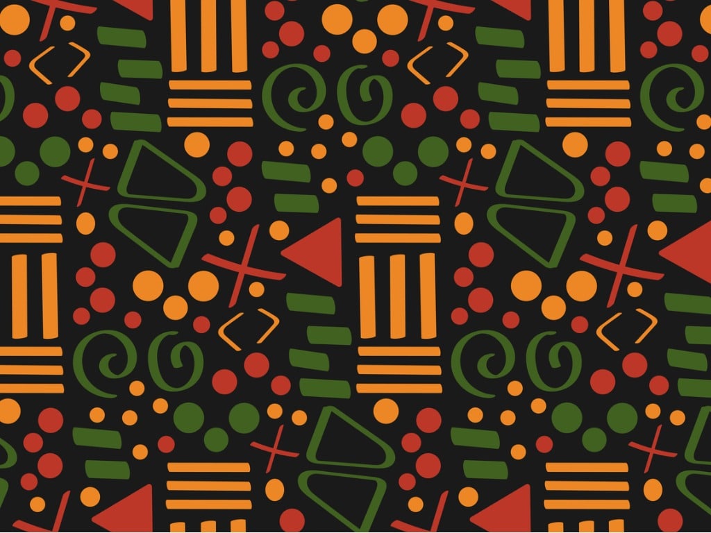 Patterns in the Juneteenth flag colors