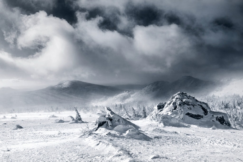 Mountain in a snow storm