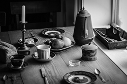 A table set for dinner in the 1900s