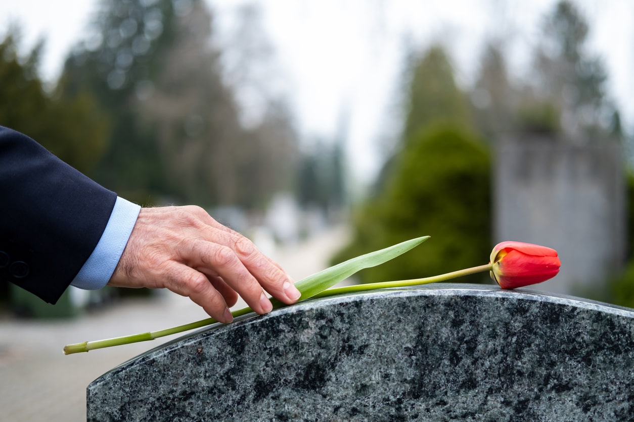 Tulip on a headstone