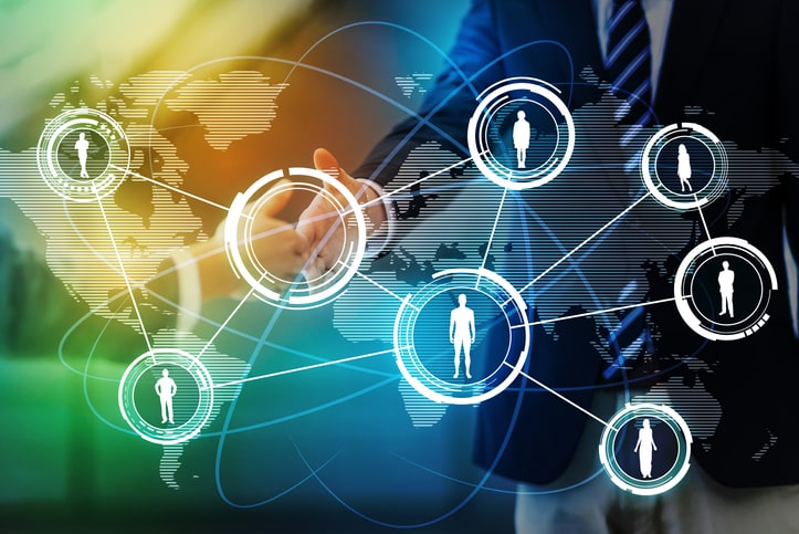 Worldwide business network concept