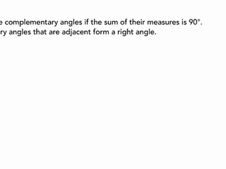 Identifying Complementary Angles 